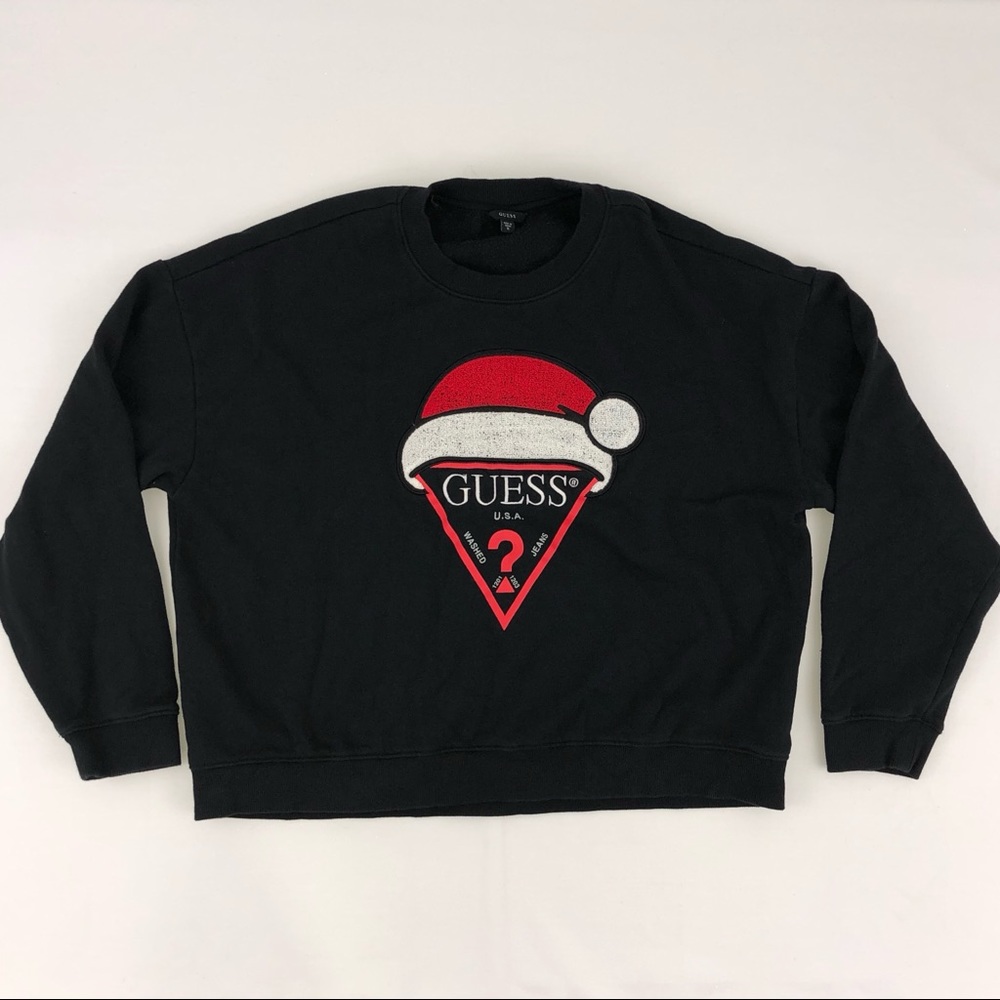 Guess Santa Hat Crewneck Sweater